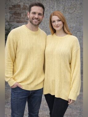 Vintage Chaps Ralph Lauren Yellow Unisex Sweater Size Large